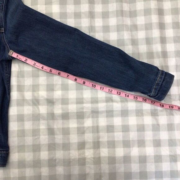 𝅺gap trucker style jeans jacket stretchy cotton blend blue denim small - Picture 10 of 13
